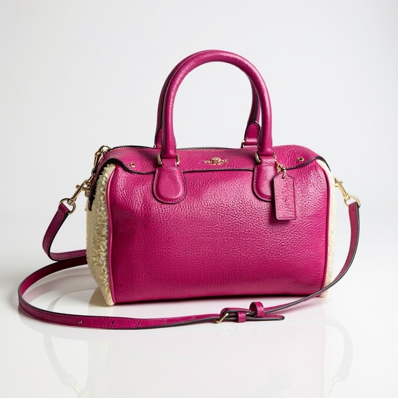 Coach Handbags - Coach Shearling Bennet Fushia Crossbody Handbag
